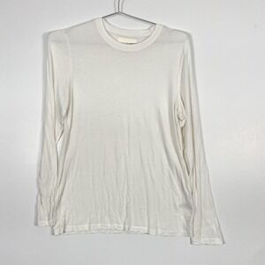 Wheat Shirt Womens XL White Long Sleeve Micromodal Lightweight Stretch Tee Top